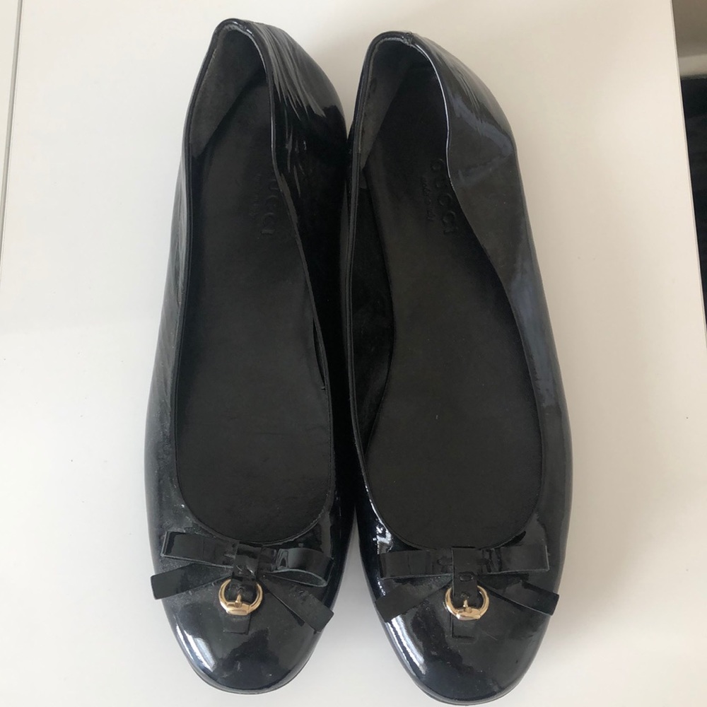 Patent leather Gucci ballet pumps